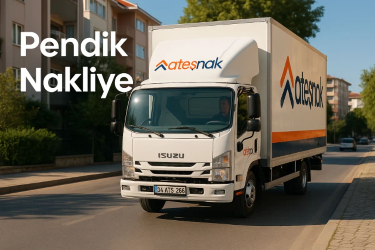 Pendik’te evden eve nakliyat yapan Ateşnak kamyonu, beyaz Isuzu marka, 34 ATS 266 plakalı