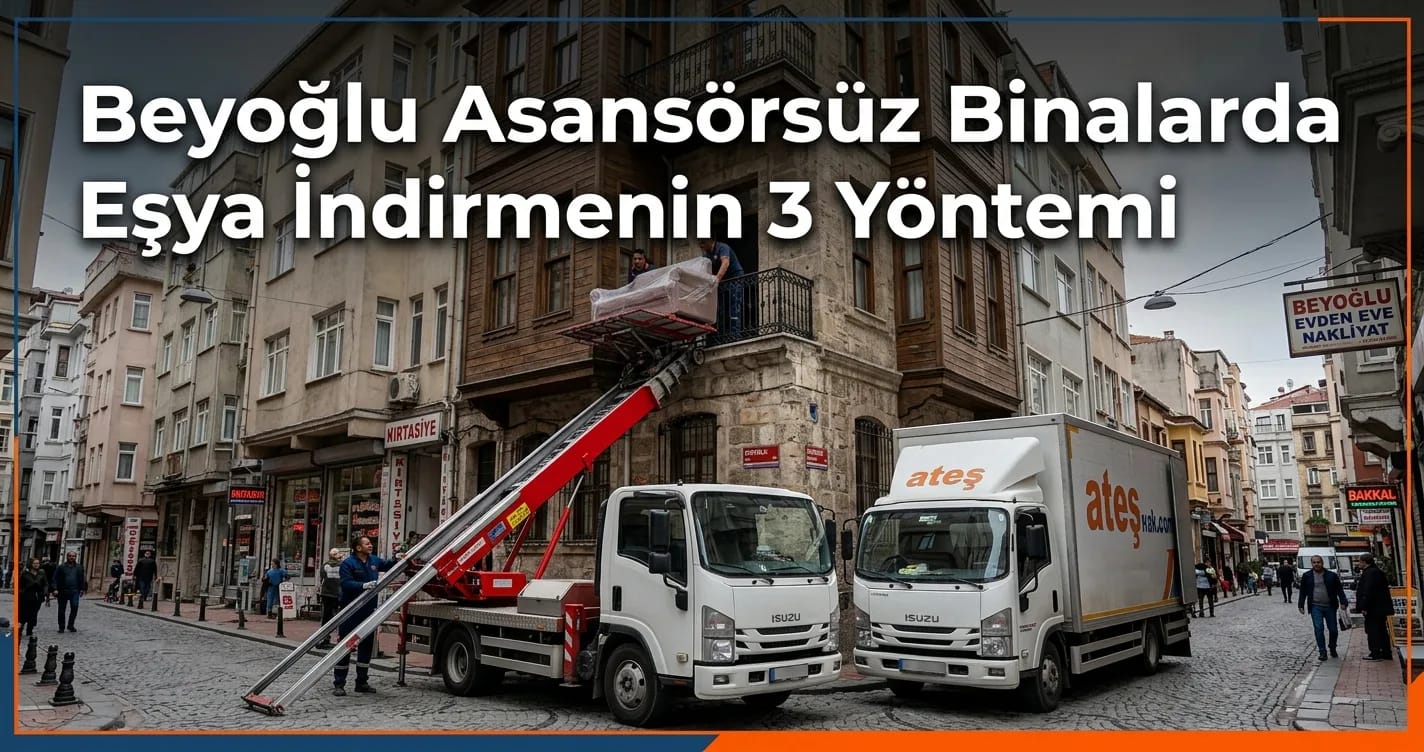 Beyoğlu asansörsüz binada eşya indirme ve evden eve nakliyat süreci